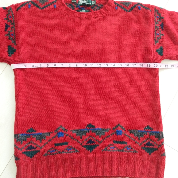Vintage Polo by Ralph Lauren Red Wool Boys Sweater - Picture 10 of 12